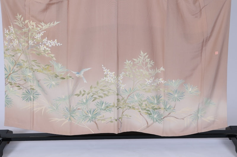 Japanese kimono used <Irotomesode> Msize  silk 100% /T510
