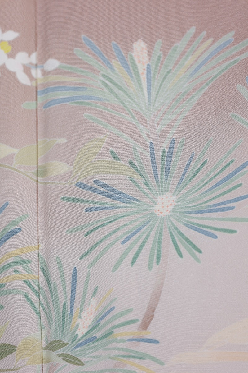 Japanese kimono used <Irotomesode> Msize  silk 100% /T510