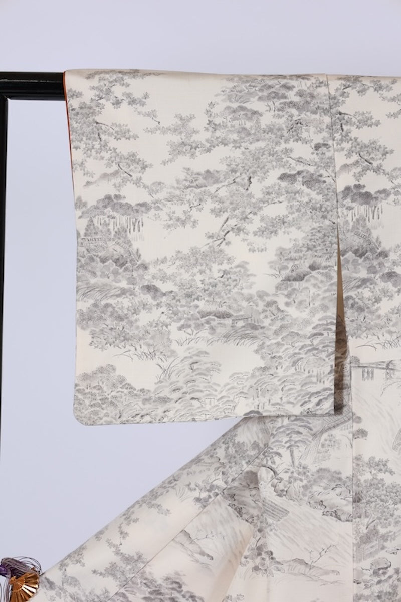 Japanese kimono used <Komon> Lsize  silk 100% /T565