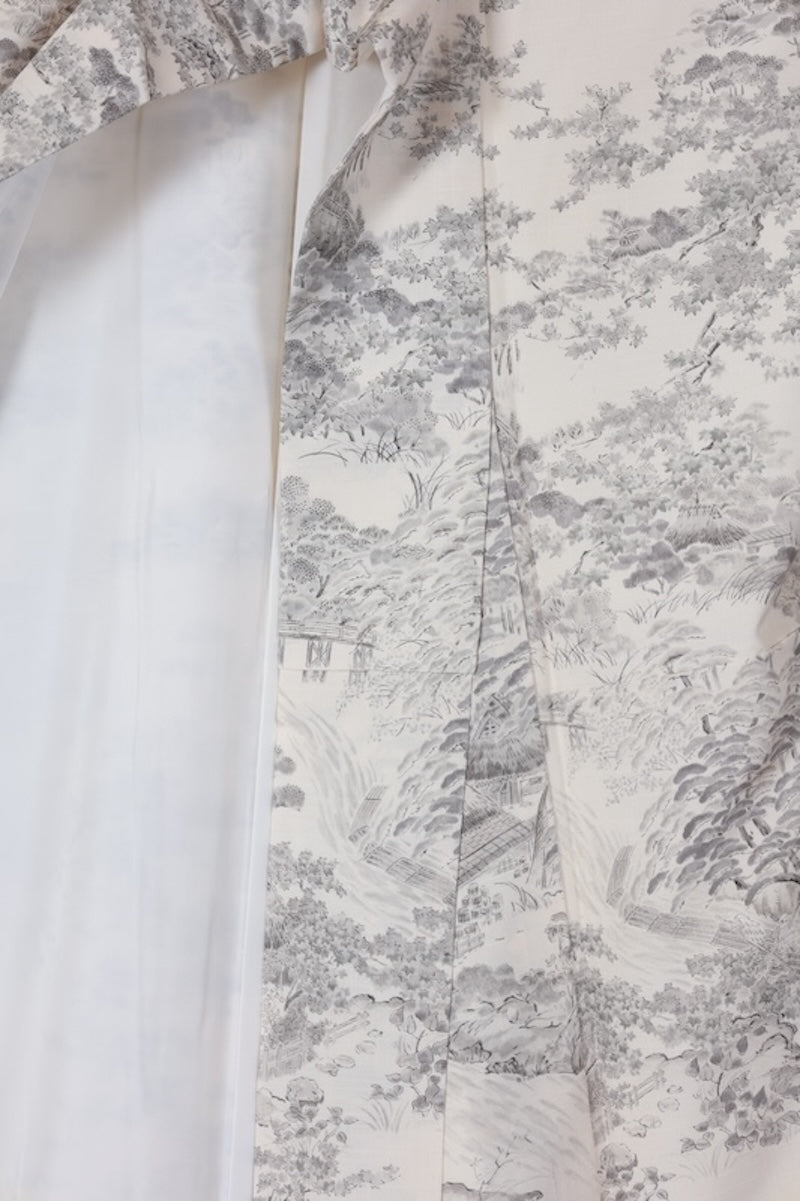 Japanese kimono used <Komon> Lsize  silk 100% /T565