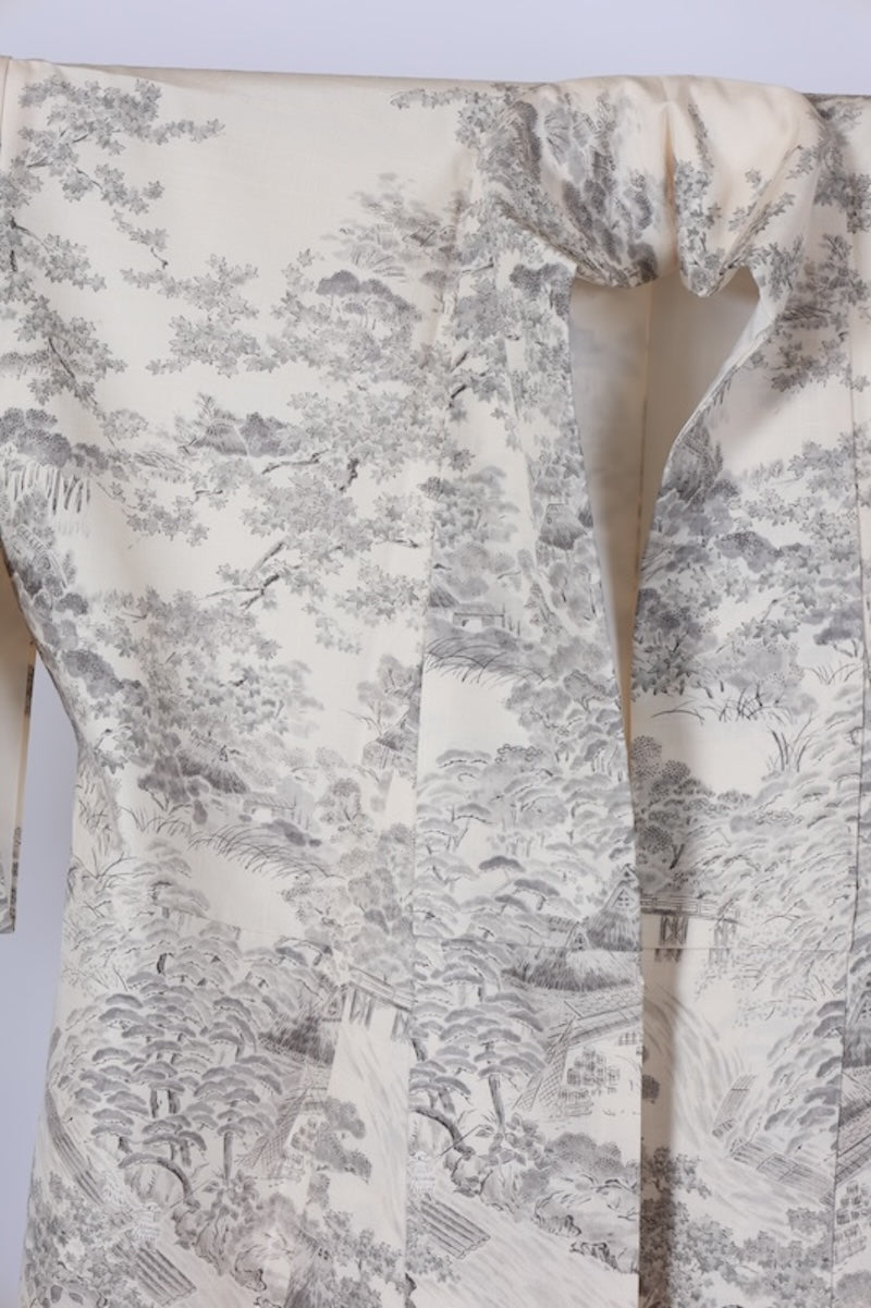 Japanese kimono used <Komon> Lsize  silk 100% /T565