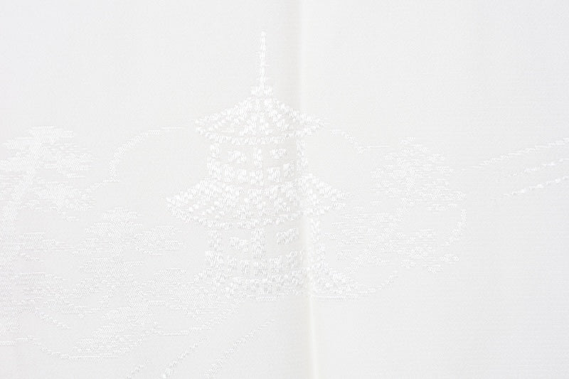 White Nagajuban (undergarment for formal occasions), Tang-style weave, pagoda and wave pattern, R318