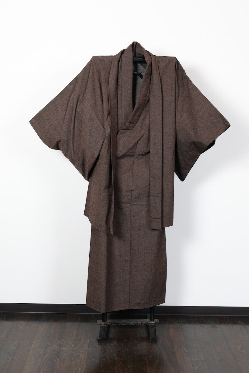 Japanese Men's kimono,haori 2piece set used  M-size  silk 100% /B1030
