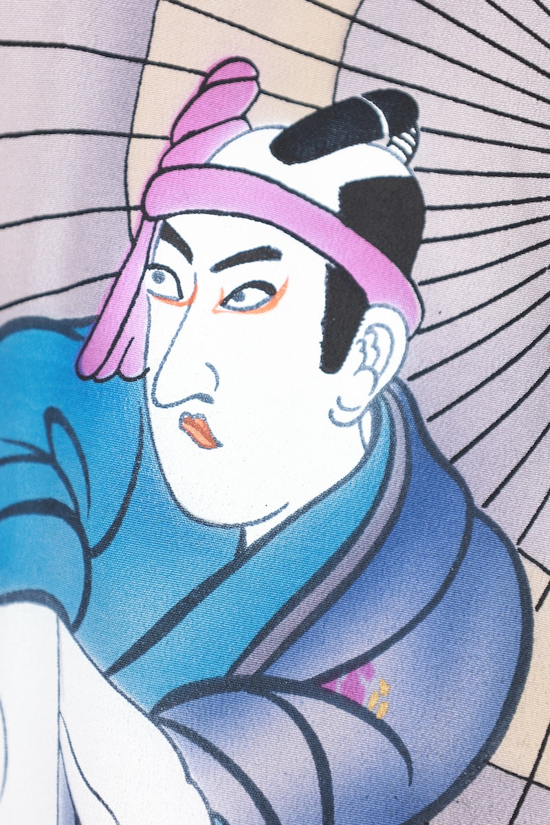 Japanese Men's kimono,haori 2piece set used  M-size  silk 100% /B1030