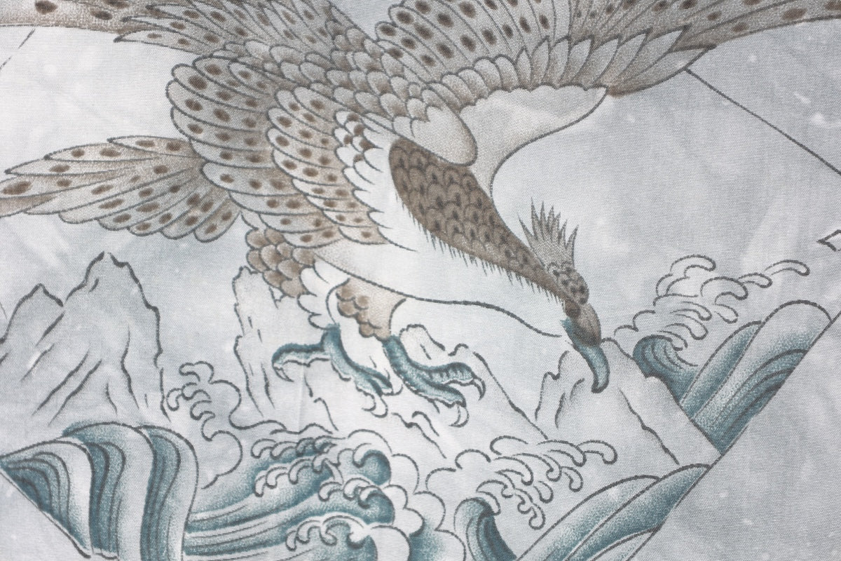 Japanese Men's kimono,haori 2piece set used  L-size  silk 100% /B1029