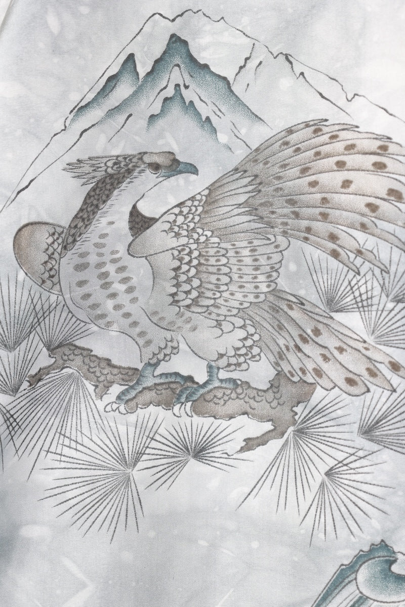 Japanese Men's kimono,haori 2piece set used  L-size  silk 100% /B1029