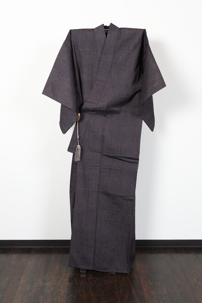 Japanese Men's kimono used  LL-size  silk 100% /B1028