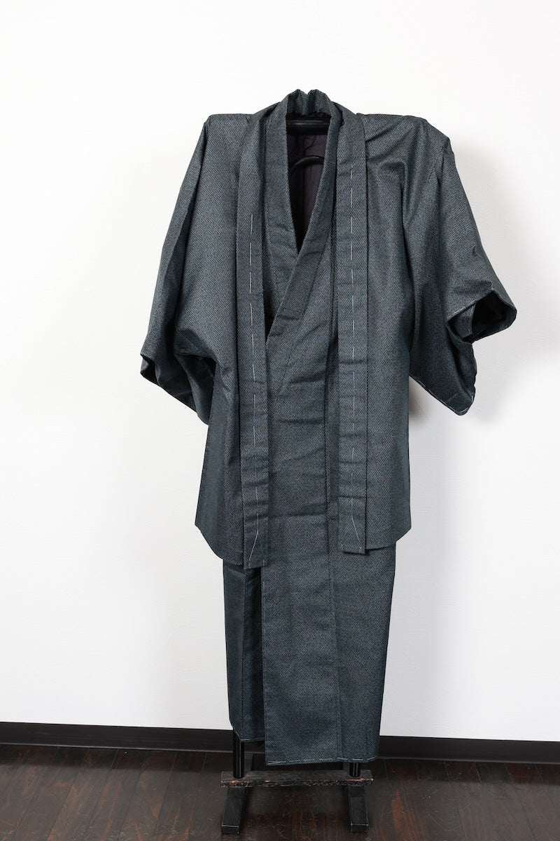Japanese Men's kimono,haori 2piece set Unused New M-size  silk 100% /B1038