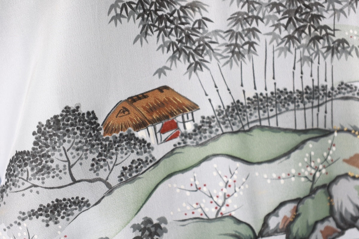 Japanese Men's kimono,haori 2piece set Unused New M-size  silk 100% /B1038