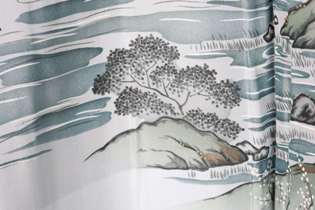 Japanese Men's kimono,haori 2piece set Unused New M-size  silk 100% /B1038