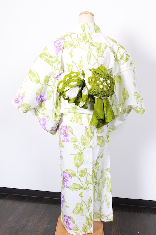Yukata obi (used sash) - Red and white, kanoko shibori (fawn spot tie-dye) pattern, , R68