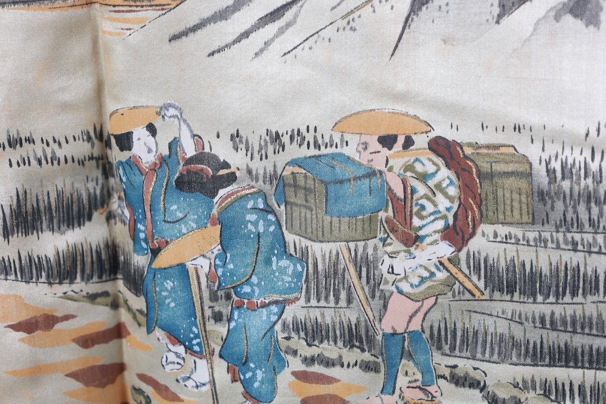 Japanese Men's kimono,haori 2piece set Unused New L-size  silk 100% /B1035