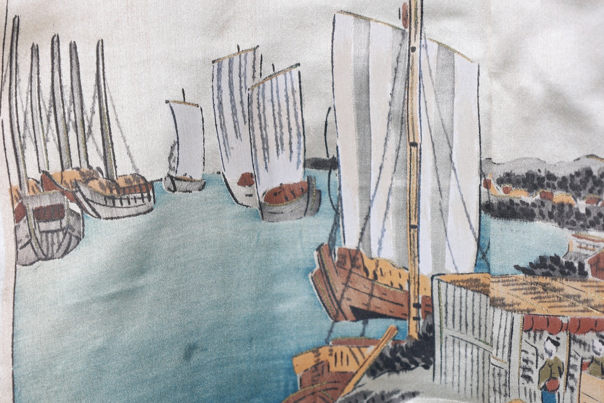 Japanese Men's kimono,haori 2piece set Unused New L-size  silk 100% /B1035