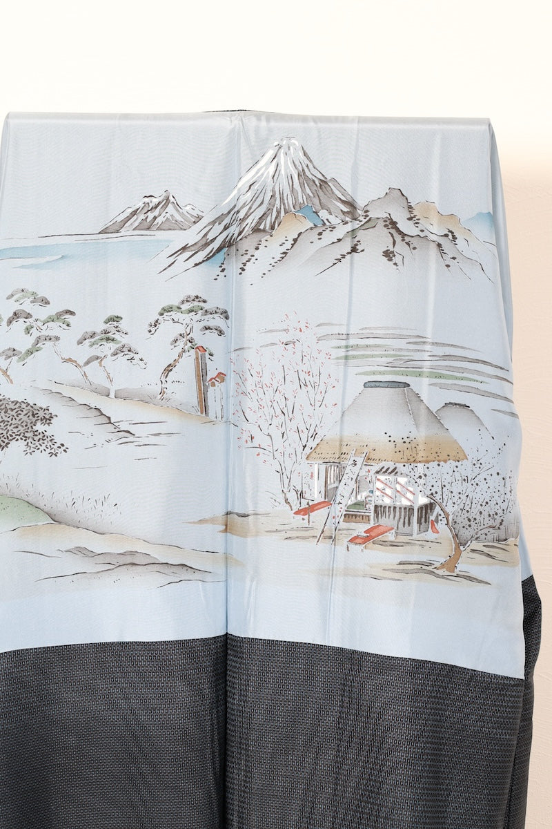 Japanese Men's kimono,haori 2piece set Unused New L-size  silk 100% /B1033