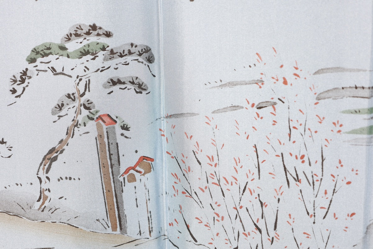 Japanese Men's kimono,haori 2piece set Unused New L-size  silk 100% /B1033