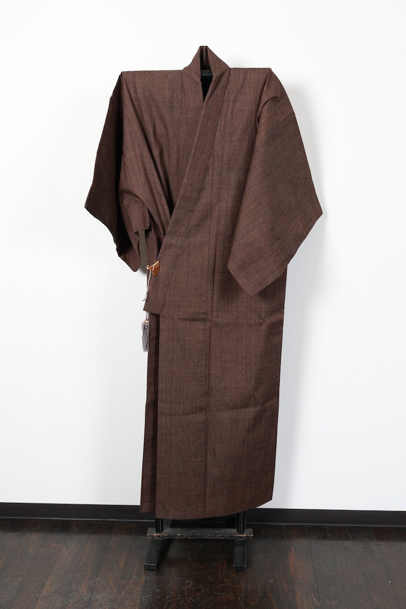 Japanese Men's kimono used  M-size  silk 100% /B1031