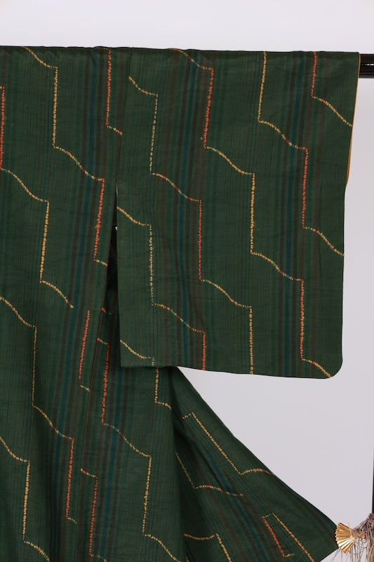 Japanese kimono used <Tsumugi> Msize  silk 100% /T597