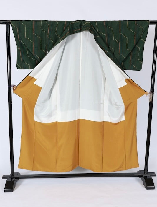 Japanese kimono used <Tsumugi> Msize  silk 100% /T597