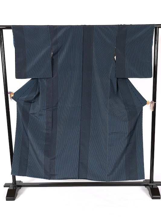 New Unused Japanese kimono  <Tsumugi> Msize  silk 100% /T596