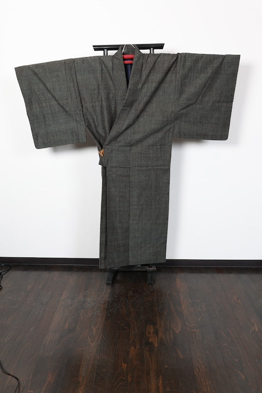 Japanese Men's kimono used  L-size  silk 100% /B1024