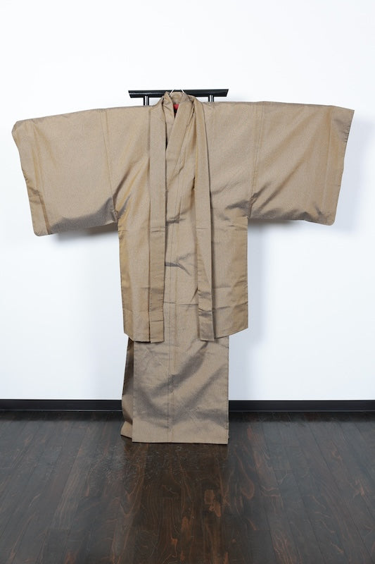 Japanese Men's kimono,haori 2piece set used  M-size  silk 100% /B1023