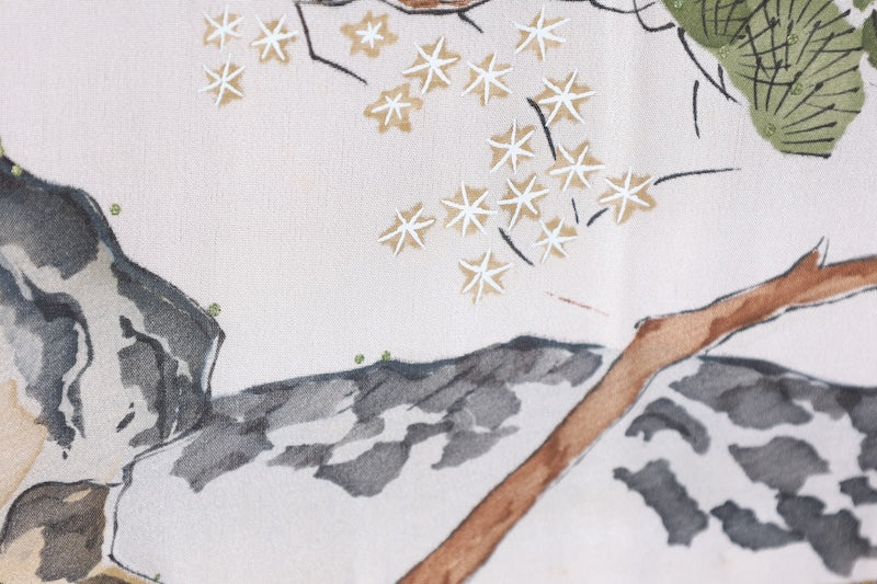 Japanese Men's kimono,haori 2piece set used  M-size  silk 100% /B1023