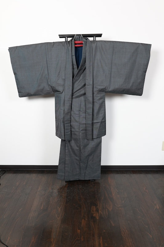 Japanese Men's kimono,haori 2piece set used  L-size  silk 100% /B1022