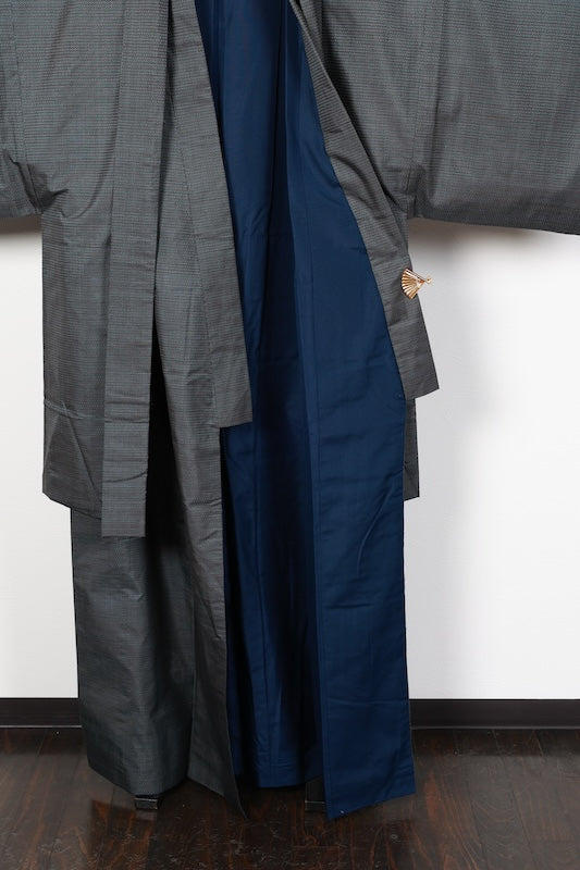 Japanese Men's kimono,haori 2piece set used  L-size  silk 100% /B1022