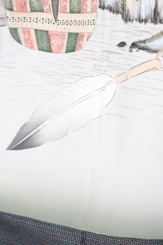 Japanese Men's kimono,haori 2piece set used  L-size  silk 100% /B1022