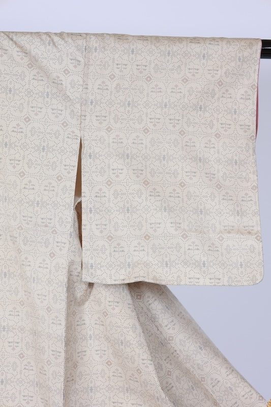 Japanese kimono used <Tsumugi> Msize  silk 100% /T591