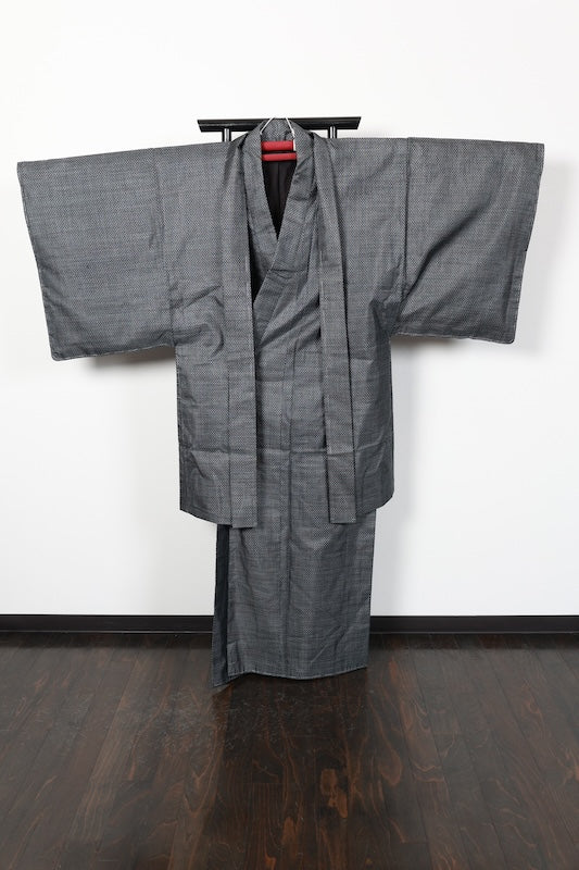 Japanese Men's kimono,haori 2piece set used  L-size  silk 100% /B1020