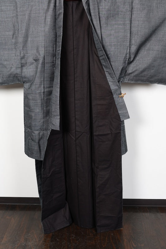Japanese Men's kimono,haori 2piece set used  L-size  silk 100% /B1020