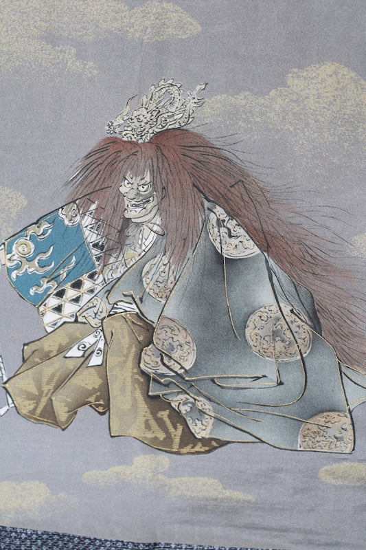 Japanese Men's kimono,haori 2piece set used  L-size  silk 100% /B1020