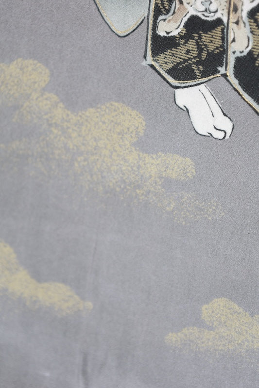 Japanese Men's kimono,haori 2piece set used  L-size  silk 100% /B1020