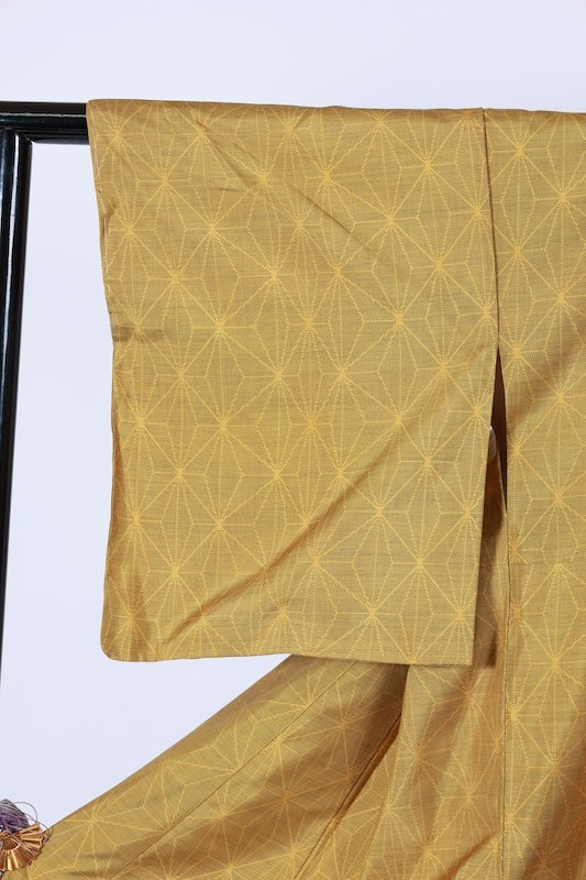 Japanese kimono used <Tsumugi> Msize  silk 100% /T586