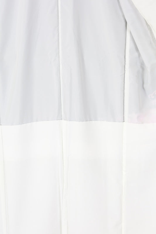 Black formal kimono (Kurotomesode) - Coral, green, cherry blossom pink, white, gold, brown, floral and bird pattern - J11