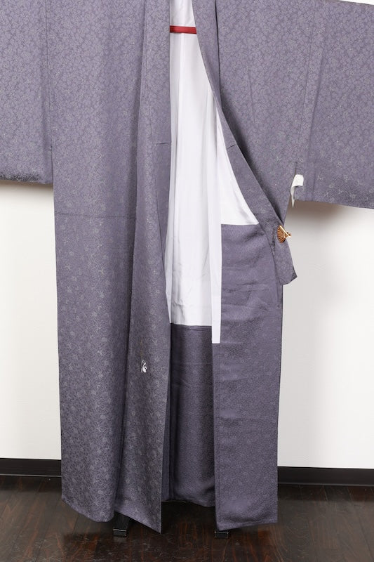 Japanese Men's kimono used  L-size  silk 100% /B770