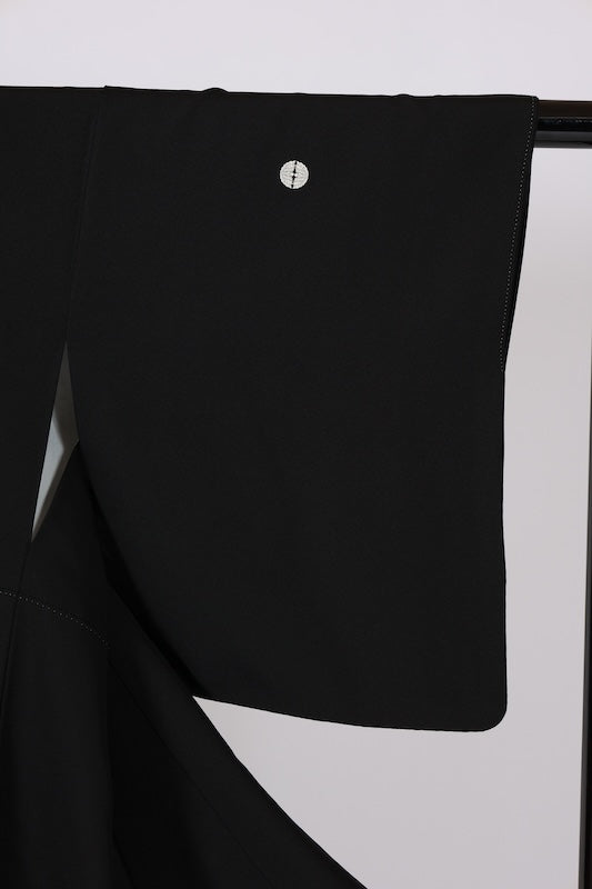 Black formal kimono　used (Kurotomesode) - Light purple, black, white, dark blue, crimson, ochre, gray, moss green - Children's design - Hand-painted Kyoto Yuzen dyeing - Artist's work - J1