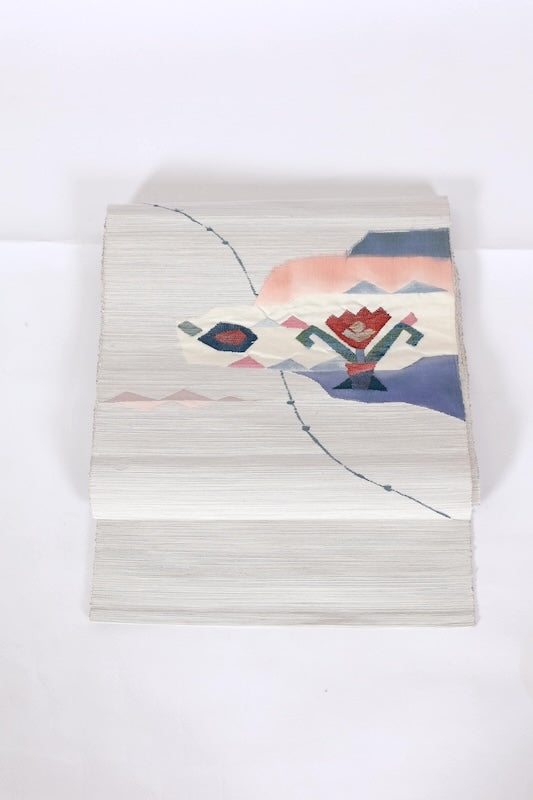 Japanese used sash belt (Nagoya-obi) 100% silk  /T558