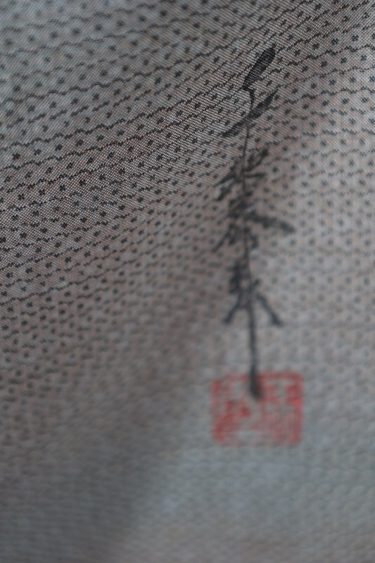 Japanese kimono used <Tsumugi> Msize  silk 100% /T572