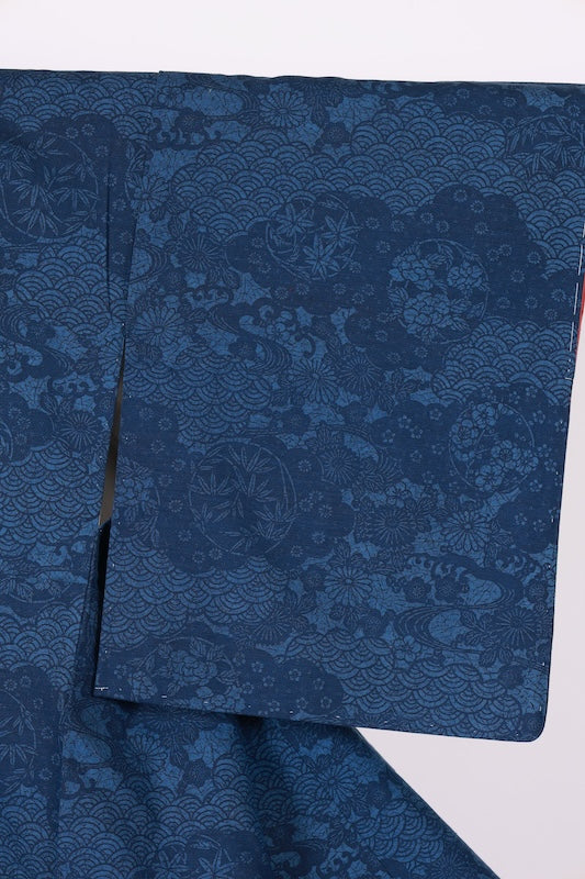 New Unused Japanese kimono  <Tsumugi> Msize  silk 100% /T570