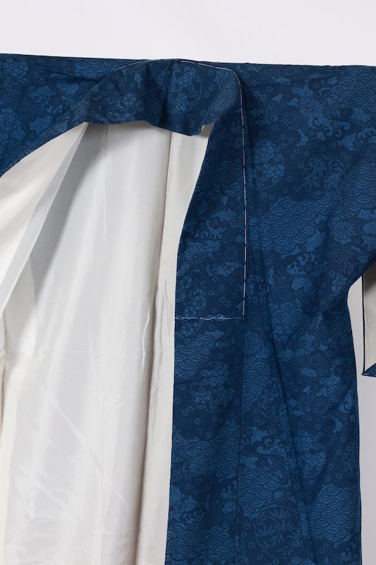 New Unused Japanese kimono  <Tsumugi> Msize  silk 100% /T570