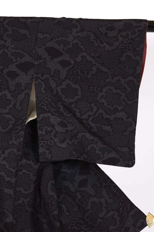 Japanese kimono used <Tsumugi> Msize  silk 100% /T569