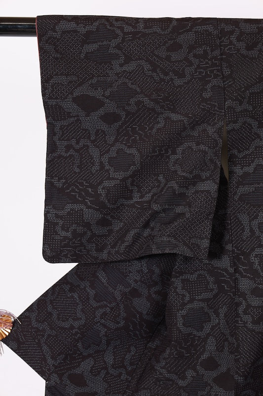 Japanese kimono used <Tsumugi> Msize  silk 100% /T569