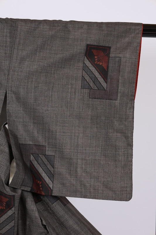 Japanese kimono used <Tsumugi> Msize  silk 100% /T668