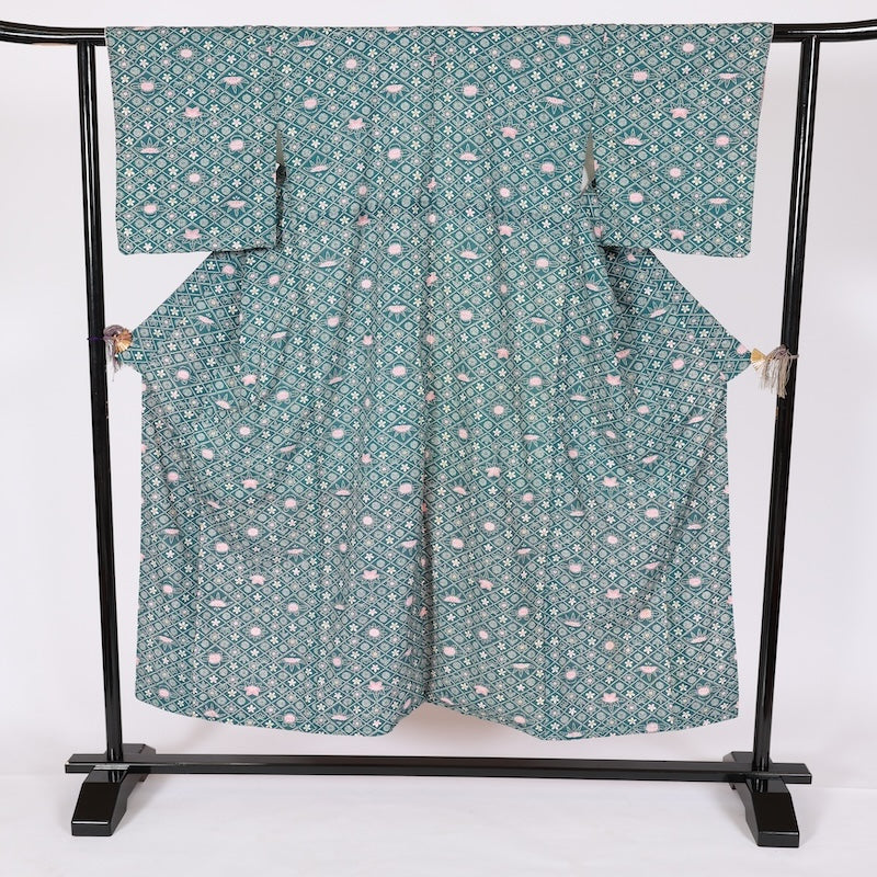 Japanese kimono Unused <Komon> Ssize   /T654