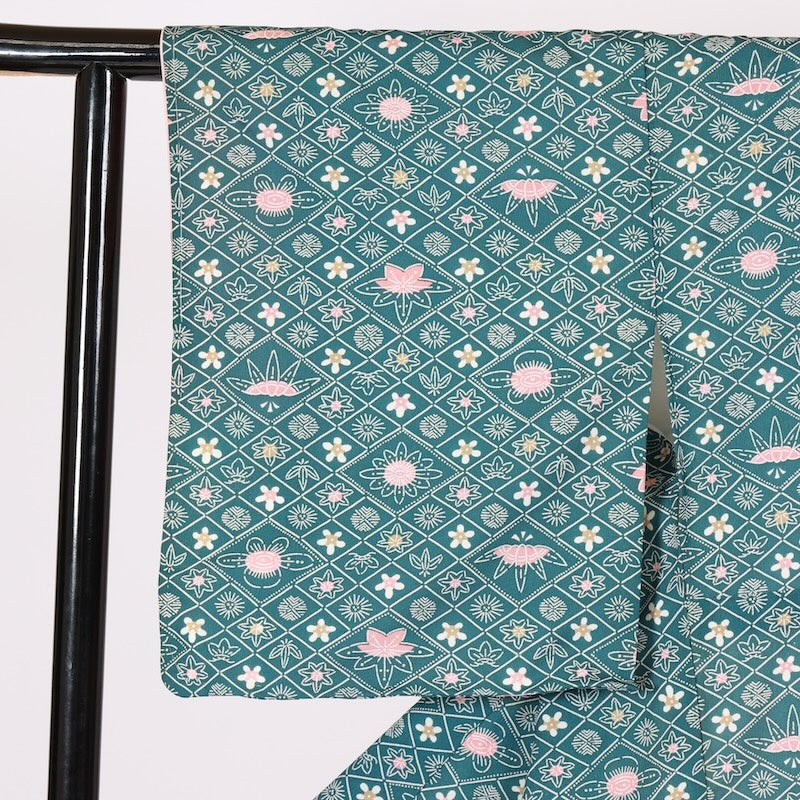 Japanese kimono Unused <Komon> Ssize   /T654