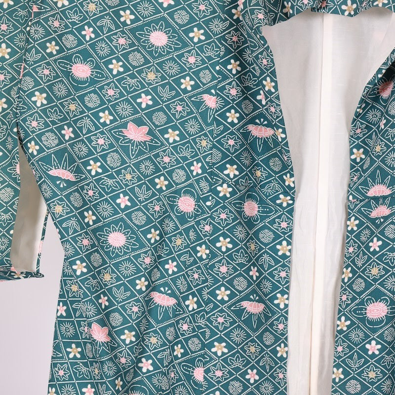 Japanese kimono Unused <Komon> Ssize   /T654