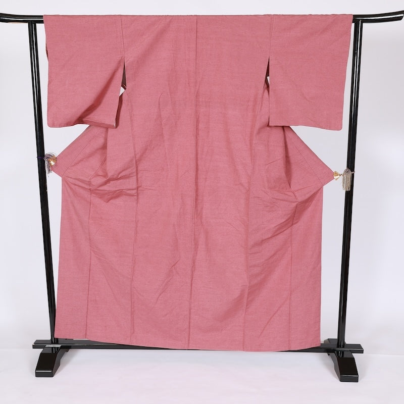 Japanese kimono used <Tsumugi> Lsize  silk 100% /T652