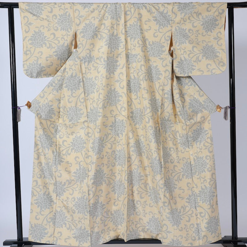 Used kimono (tsumugi) L-size 100% silk /1264